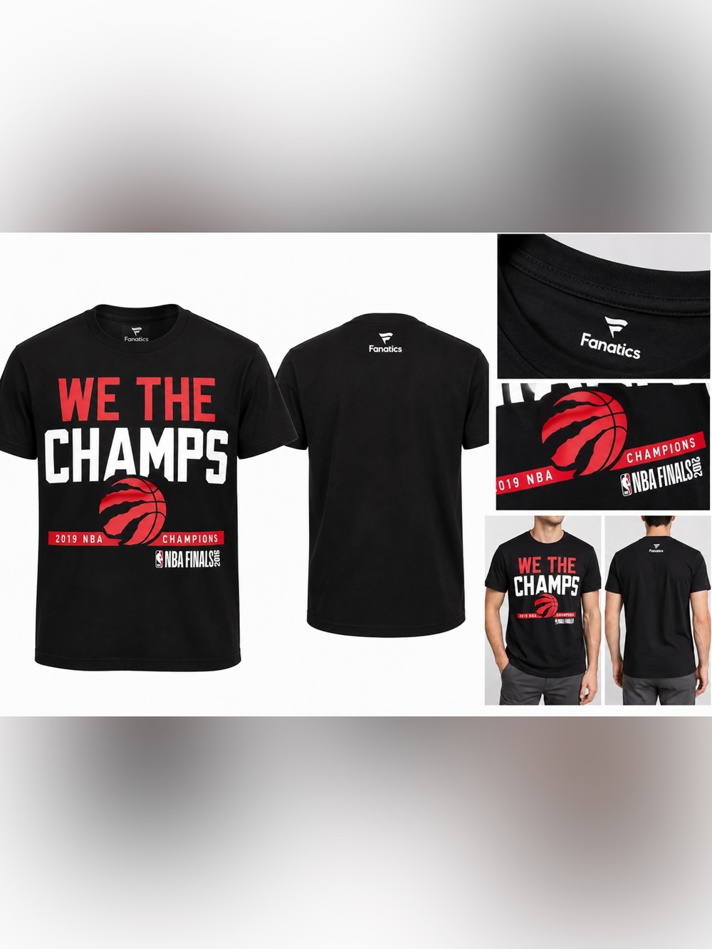 Toronto Raptors 2019 NBA Champions “We The Champs” Fanatics T-Shirt – Black